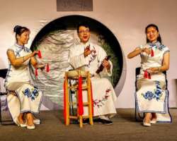 The museum also organizes stage shows to display Jiangsu folk art at the Folk Custom Teahouse section of the museum. Intangible Cultural Heritage is a